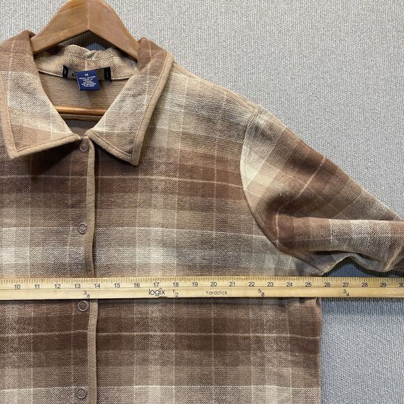 Denim & Co Plaid Button Down Jacket Coat Women's 1X - Picture 5 of 8